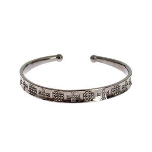 Nialaya Gray Rhodium 925 Silver Bangle Women's Bracelet